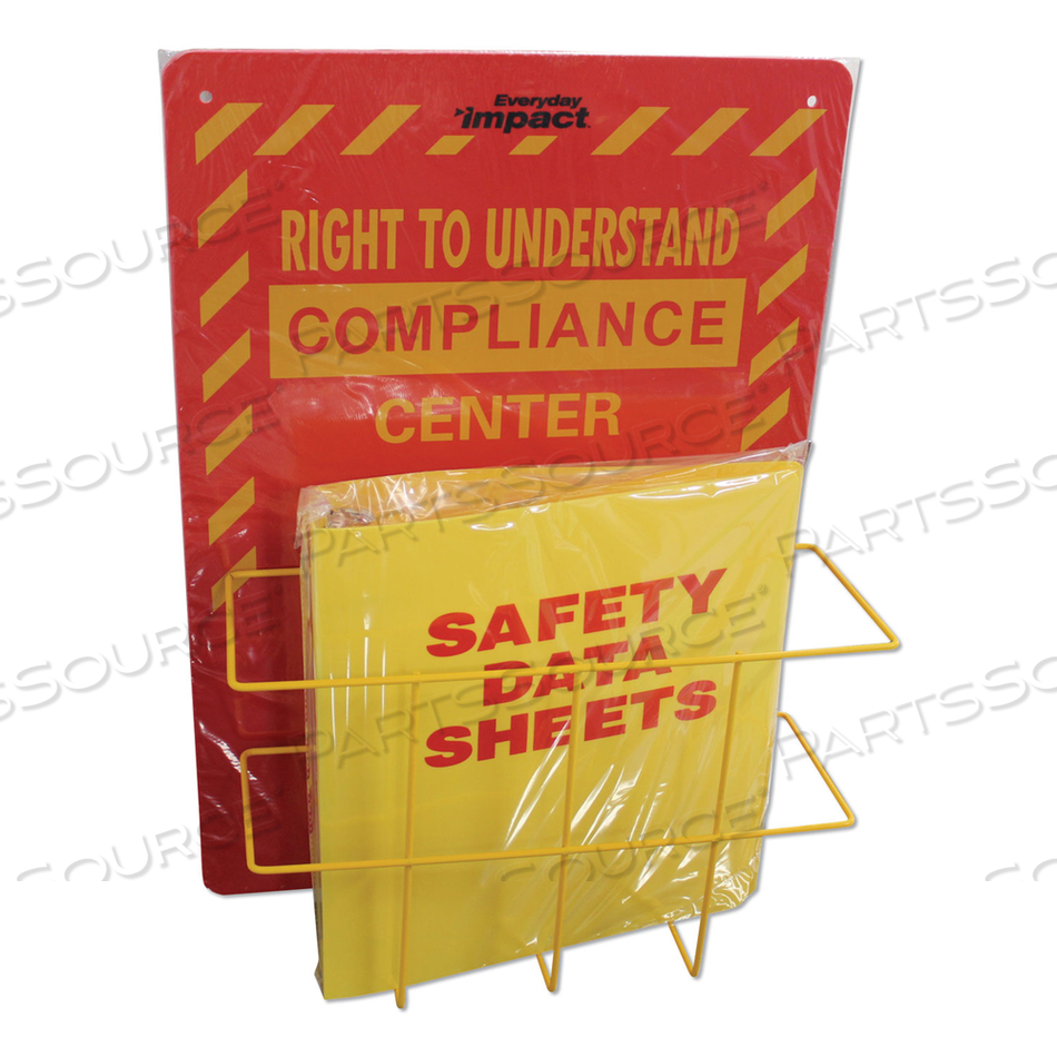 DELUXE REVERSIBLE RIGHT-TO-KNOW\UNDERSTAND SDS CENTER, 14.5W X 5.2D X 21H, RED/YELLOW 