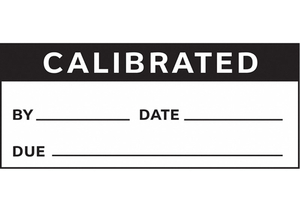 CALIBRATION LABEL ENG BLACK/WHITE PK350 by Strance, Inc.