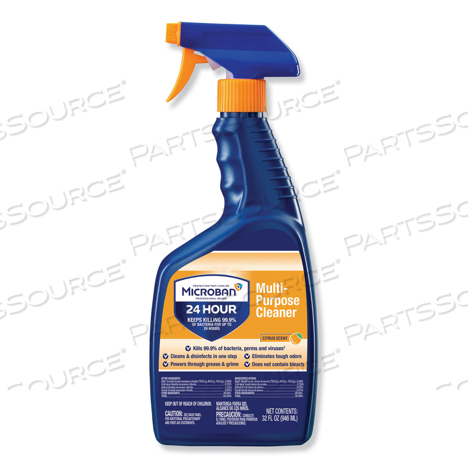 24-HOUR DISINFECTANT MULTIPURPOSE CLEANER, CITRUS, 32 OZ SPRAY BOTTLE 