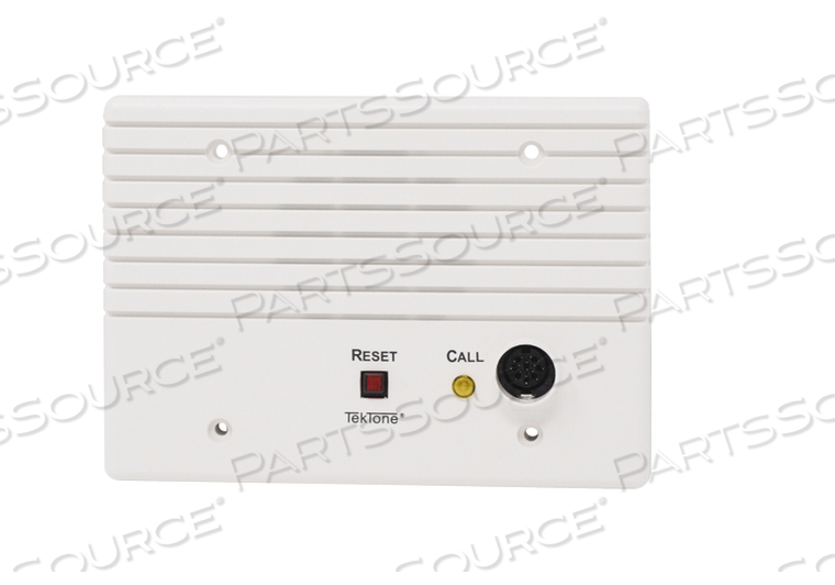 SINGLE PATIENT STATION, ABC PLASTIC, WHITE, DIN JACK, 6.375 IN X 4.5 IN X 2.75 IN by TekTone Sound & Signal Mfg., Inc.