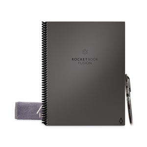 FUSION SMART NOTEBOOK, SEVEN ASSORTED PAGE FORMATS, GRAY COVER, 11 X 8.5, 21 SHEETS by Rocketbook