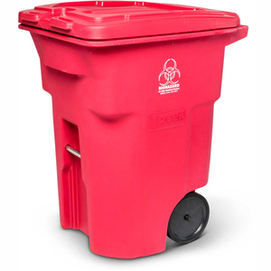 2-WHEEL MEDICAL WASTE CART, 96 GALLON RED by Toter