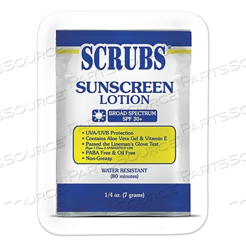 SUNSCREEN LOTION, 1/4 OZ, ONE-DOSE PACKET by Scrubs