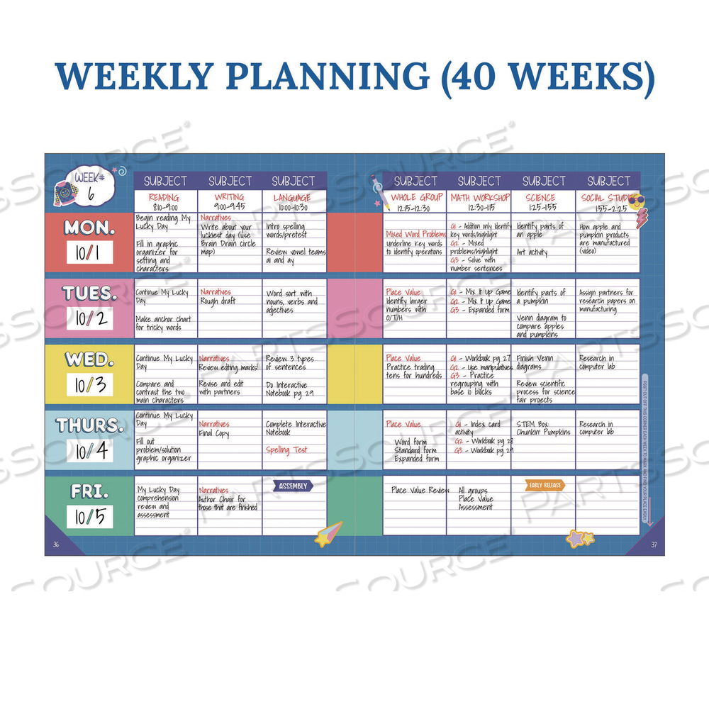 TEACHER PLANNERS, WEEKLY/MONTHLY, TWO-PAGE SPREAD, 11 X 8.5, MULTICOLOR COVER, WE STICK TOGETHER THEME by Carson-Dellosa Publishing TEACHER PLANNERS, WEEKLY/MONTHLY, TWO-PAGE SPREAD, 11 X 8.5, MULTICOLOR COVER, WE STICK TOGETHER THEME by Carson-Dellosa Publishing
