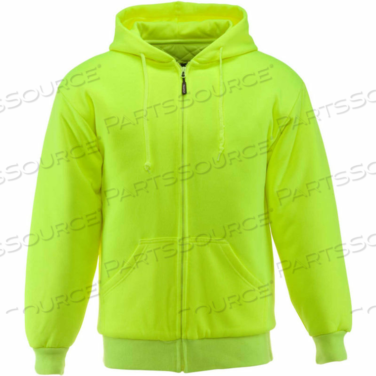 INSULATED QUILTED SWEATSHIRT, LIME, 15 COMFORT RATING, MEDIUM by RefrigiWear