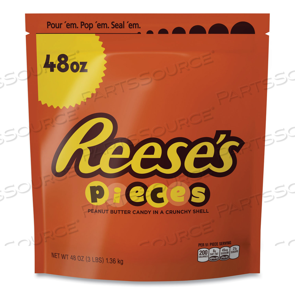 PIECES CANDY, RESEALABLE BAG, 48 OZ BAG, 2 BAGS/PACK 