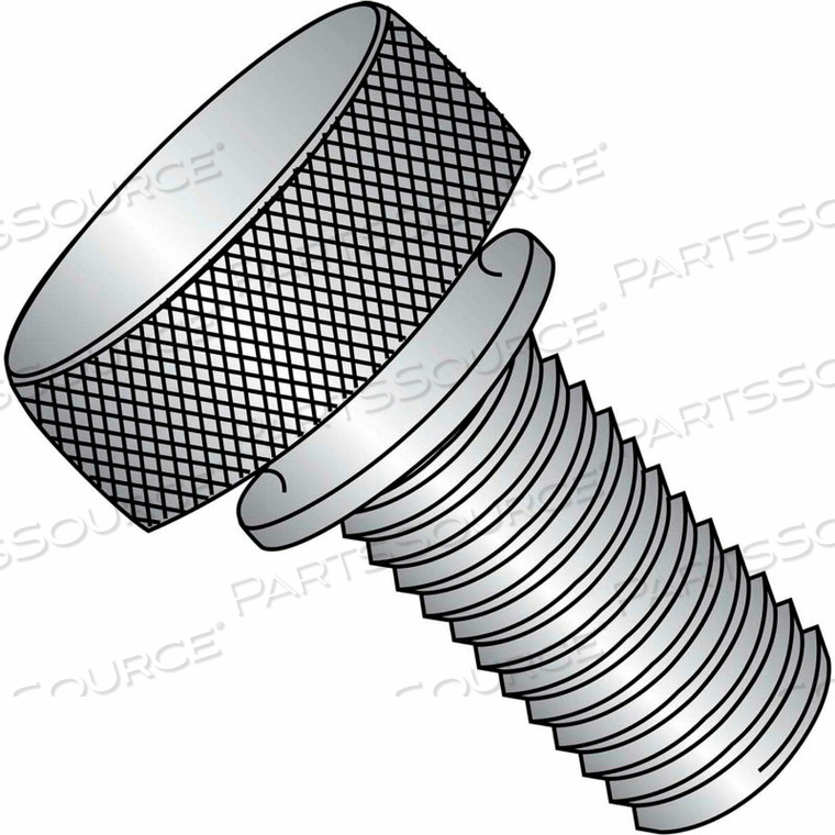 #6-32 X 3/8" KNURLED THUMB SCREW W/ WASHER FACE - FT - 18-8 STAINLESS STEEL - PKG OF 100 by Kanebridge Corporation