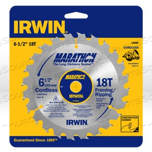 14020 IRWIN CIRCULAR SAW BLADE,6-1/2"X18T FRAMING/RIPPING,5/8" by IRWIN Tools