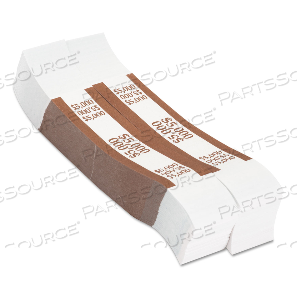 CURRENCY STRAPS, BROWN, $5,000 IN $50 BILLS, 1000 BANDS/PACK by Pap-R Products