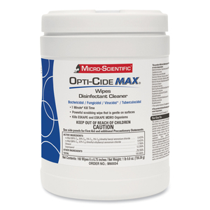 DISINFECTANT WIPES, 6 X 6.75, UNSCENTED, WHITE, 160/CANISTER by Opti-Cide Max