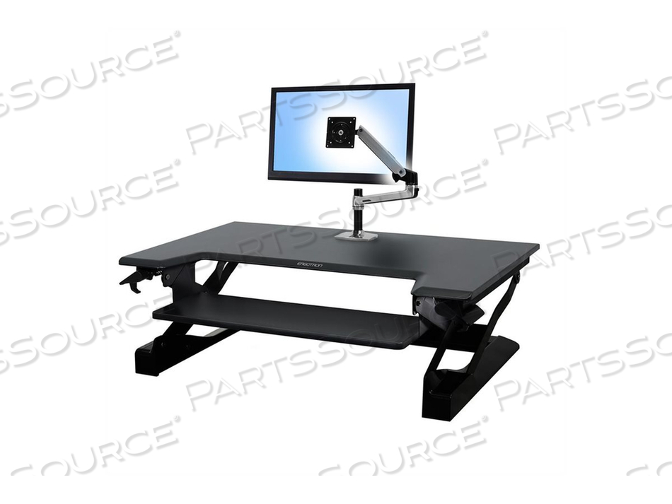 WORKFIT-TL, STANDING DESK WORKSTATION (BLACK WITH GREY SURFACE) by Ergotron, Inc.