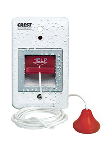 BATHROOM/EMERGENCY PULLCORD STATION, CREST REPLACEMENT, WATERPROOF, WITH WHITE CLEANCORD by Crest Healthcare