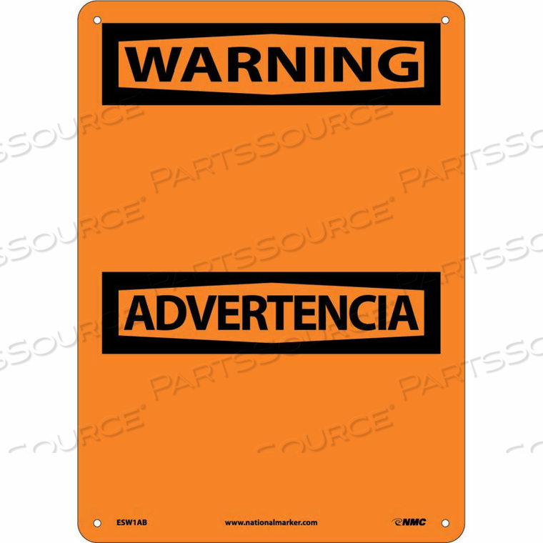 BILINGUAL ALUMINUM SIGN - WARNING BLANK 