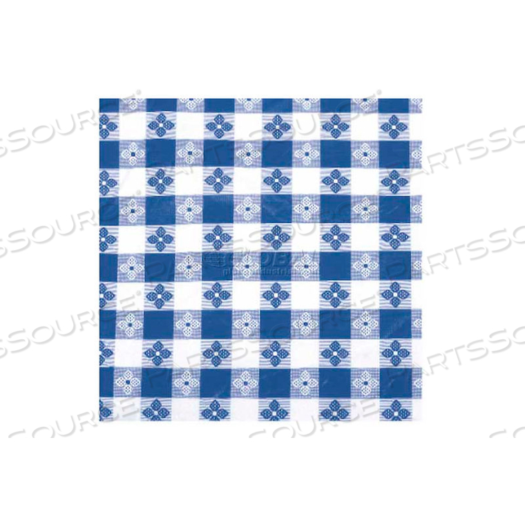 CHECKERED TABLE CLOTH, 90"L, 52"W, PVC W/ FLANNEL BACKING, BLUE & WHITE by Winco DWL International, LLC