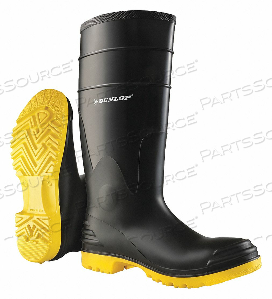 E7181 RUBBER BOOT MEN'S 11 KNEE BLACK PR by Dunlop