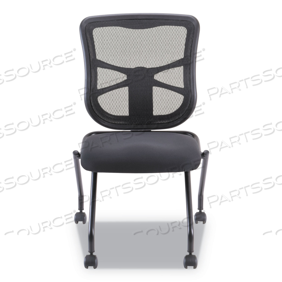 ALERA ELUSION MESH NESTING CHAIRS, SUPPORTS UP TO 275 LB, 18.1" SEAT HEIGHT, BLACK SEAT, BLACK BACK, BLACK BASE by Alera