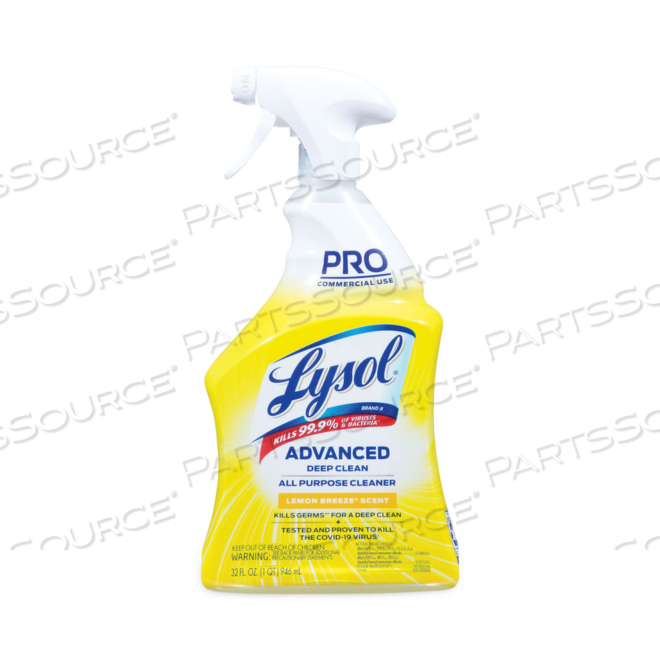 ADVANCED DEEP CLEAN ALL PURPOSE CLEANER, LEMON BREEZE, 32 OZ TRIGGER SPRAY BOTTLE by Lysol