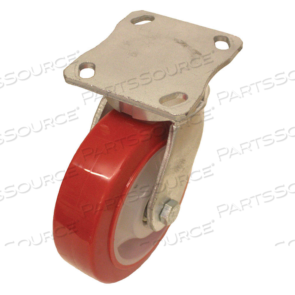 KINGPINLESS PLATE CASTER, 5 IN WHEEL DIA., 660 LB, 6 1/2 IN MOUNTING HT, HARD by Approved Vendor