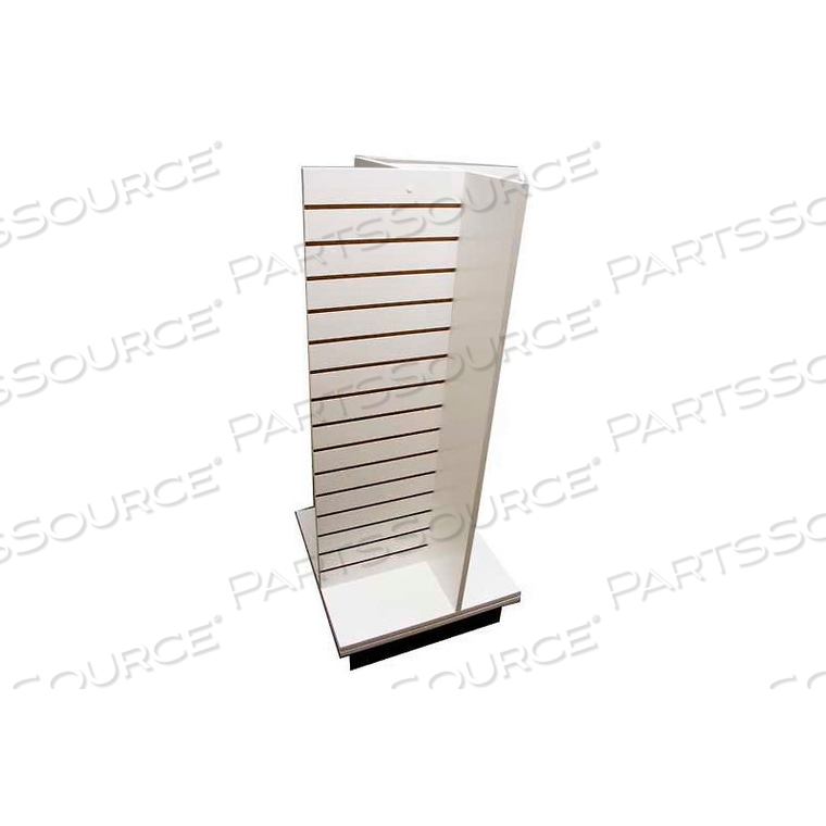 SLATWALL 4-WAY DISPLAY FIXTURE-WHITE WITH SPINNER BASE AND CASTERS by Windmill Slatwall Products