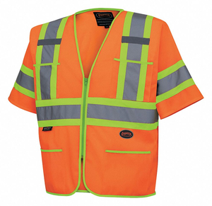 SLEEVED VEST POLYESTER HI-VIS ORANGE 2XL by Pioneer