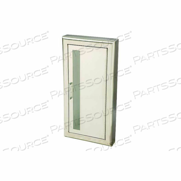 FIRE EXTINGUISHER CABINET, VERTICAL ACRYLIC WINDOW, SEMI-RECESSED 6"D, SS, 3" ROLLED by Activar Construction Products Group FIRE EXTINGUISHER CABINET, VERTICAL ACRYLIC WINDOW, SEMI-RECESSED 6"D, SS, 3" ROLLED by Activar Construction Products Group