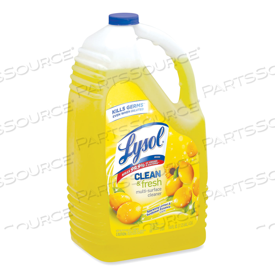 CLEAN AND FRESH MULTI-SURFACE CLEANER, SPARKLING LEMON AND SUNFLOWER ESSENCE, 144 OZ BOTTLE by Lysol CLEAN AND FRESH MULTI-SURFACE CLEANER, SPARKLING LEMON AND SUNFLOWER ESSENCE, 144 OZ BOTTLE by Lysol