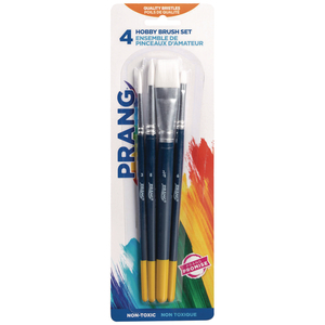 HOBBY FOUR-BRUSH SET, ASSORTED, SYNTHETIC, FLAT; ROUND, 4/PACK by Prang