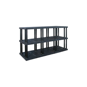 STRUCTURAL PLASTIC VENTED SHELVING, 96"W X 36"D X 51"H, BLACK by SPC Industrial