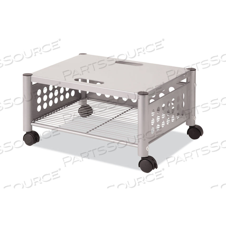 UNDERDESK MACHINE STAND, METAL, 2 SHELVES, 90 LB CAPACITY, 21.5" X 17.88" X 11.5", MATTE GRAY by Vertiflex UNDERDESK MACHINE STAND, METAL, 2 SHELVES, 90 LB CAPACITY, 21.5" X 17.88" X 11.5", MATTE GRAY by Vertiflex