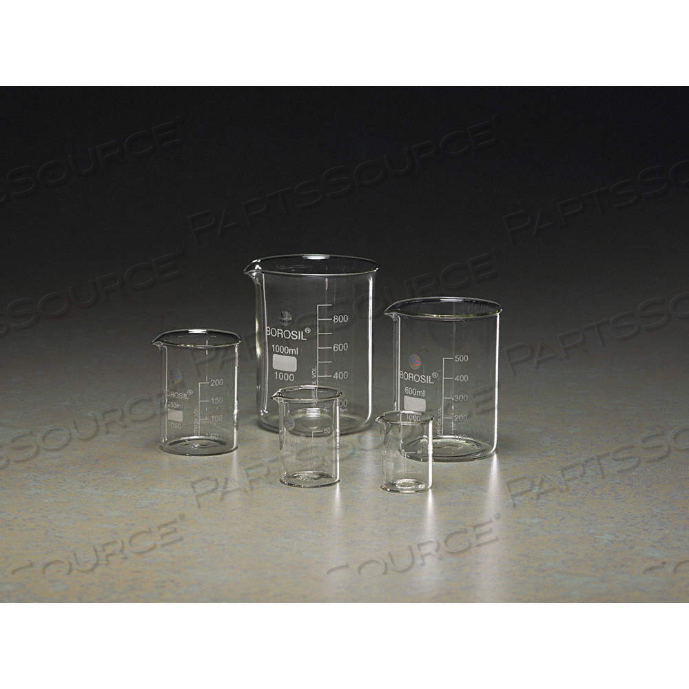 BEAKER SET, BOROSILICATE GLASS, LOW FORM, 50 ML_100 ML_250 ML_600 ML_1 L CAPACITY - ML, A, TYPE I by Approved Vendor