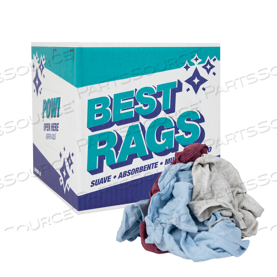 T-SHIRT RECLAIMED RAGS - COLORED - 5 LB BOX by Monarch Brands Inc.