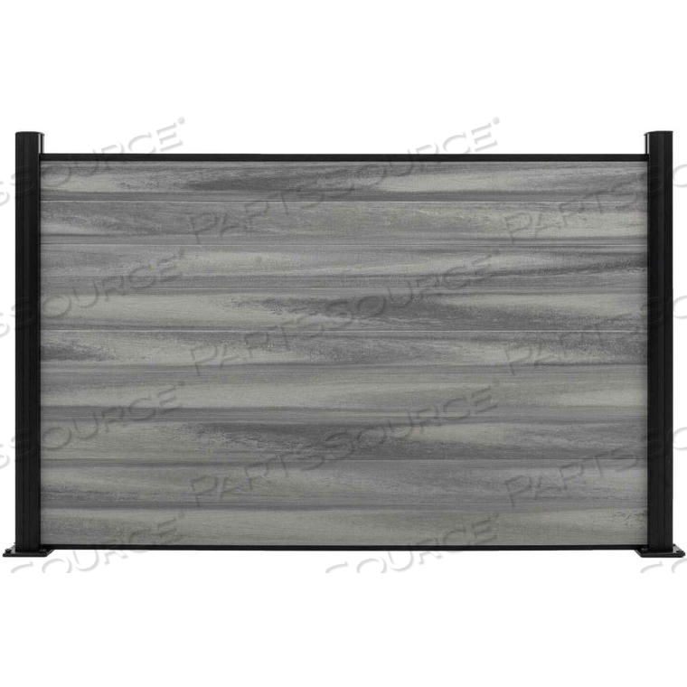 FULL COMPOSITE 6'WX 4'H OXFORD GREY ALUMINUM/COMPOSITE HORIZONTAL FENCE- STARTER SECTION-SURFACE MT by Jewett Cameron Companies