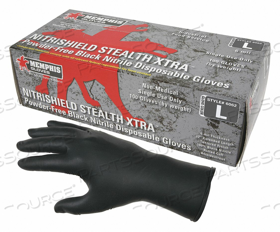 DISPOSABLE GLOVES NITRILE 2XL PK100 by MCR Safety DISPOSABLE GLOVES NITRILE 2XL PK100 by MCR Safety