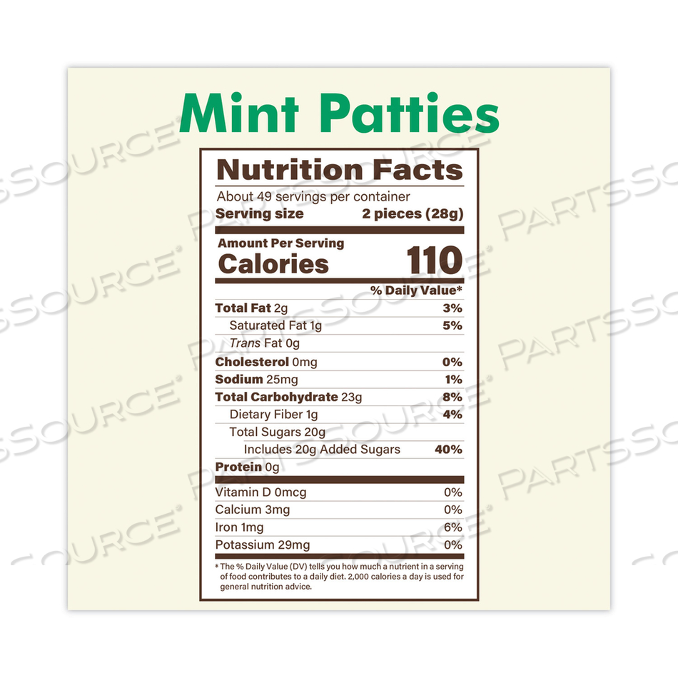 MINT PATTIES,175 INDIVIDUALLY WRAPPED, 3 LB BAG 