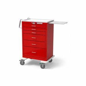 6 DRAWER UNICART, ALL RED, LEVER LOCK by Waterloo Healthcare
