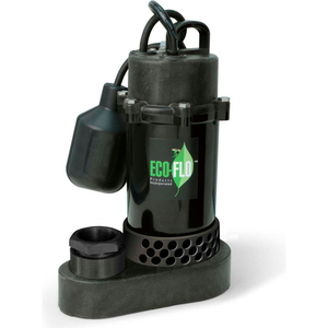 SUBMERSIBLE SUMP PUMP, THERMOPLASTIC, 1/3 HP, 43 GPM by Eco Flo Products Inc