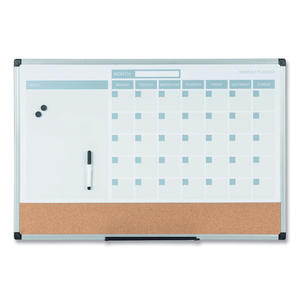 3-IN-1 CALENDAR PLANNER DRY ERASE BOARD, 36 X 24, SILVER FRAME by MasterVision