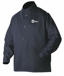 WELDING JACKET NAVY COTTON/NYLON M by Miller Electric WELDING JACKET NAVY COTTON/NYLON M by Miller Electric