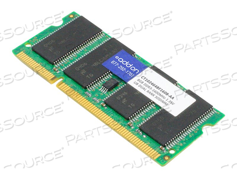 ADDON, DDR3, MODULE, 8 GB, SO-DIMM 204-PIN, 1600 MHZ / PC3-12800, CL11, 1.35 V, UNBUFFERED, NON-ECC by ADDON ADDON, DDR3, MODULE, 8 GB, SO-DIMM 204-PIN, 1600 MHZ / PC3-12800, CL11, 1.35 V, UNBUFFERED, NON-ECC by ADDON