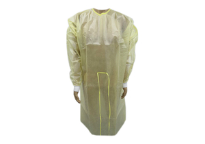 PROTECTIVE PROCEDURE GOWN, LARGE YELLOW, NONSTERILE, AAMI LEVEL 2, DISPOSABLE (50/CS) by Cypress