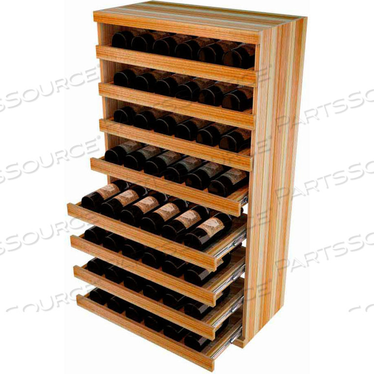 BULK STORAGE, PULL OUT WINE BOTTLE CRADLE, 8-DRAWER 3 FT HIGH - UNSTAINED REDWOOD 