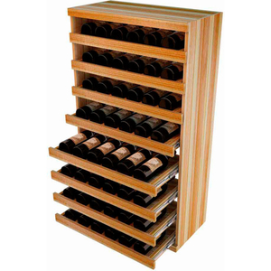 BULK STORAGE, PULL OUT WINE BOTTLE CRADLE, 8-DRAWER 3 FT HIGH - UNSTAINED REDWOOD by Wine Cellar Innovations