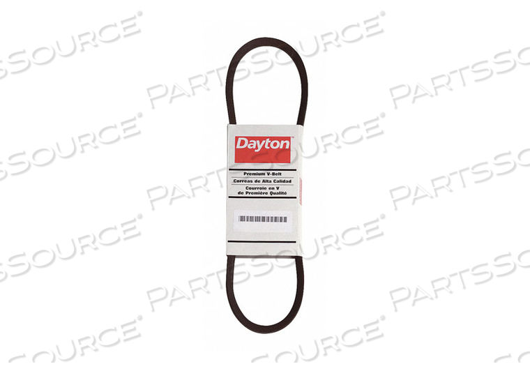 V-BELT, BELT MATERIAL POLYESTER CORDS, RUBBER, EDGE CONSTRUCTION WRAPPED, INDUSTRY NUMBER 3V1060, NUMBER OF BANDS 1, OUTSIDE LENGTH 106 IN,  by DAYTON ELECTRIC MANUFACTURING CO
