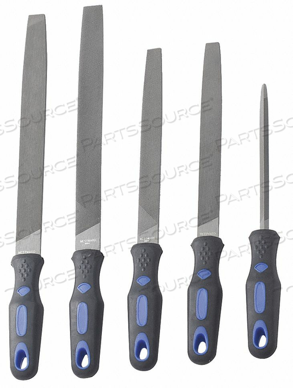 FILE SET, FILE TYPE MACHINISTS FILE, MATERIAL APPLICATIONS STAINLESS STEEL, FILE STYLE AMERICAN PATTERN FILE, FILE LENGTH WITHOUT TANG 8 IN, by Westward