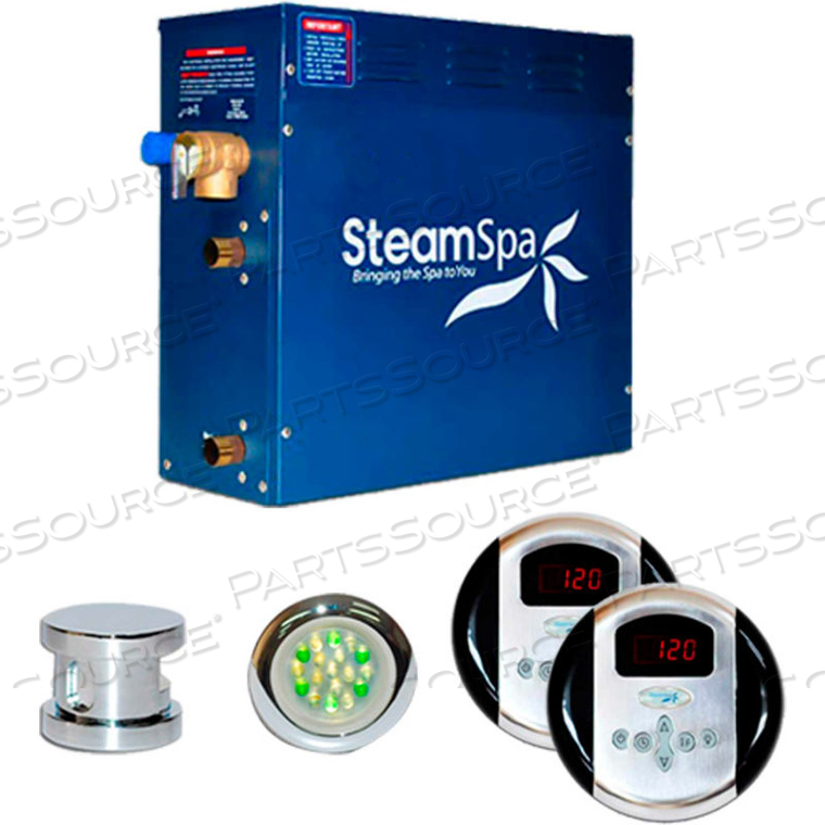 STEAMSPA ROYAL STEAM GENERATOR PACKAGE, 9KW, POLISHED CHROME 