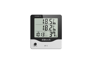 LCD INDOOR/OUTDOOR DIGITAL HYGROMETER THERMOMETER, -50 TO 70 DEG C, 1.5 VDC by Elitech US