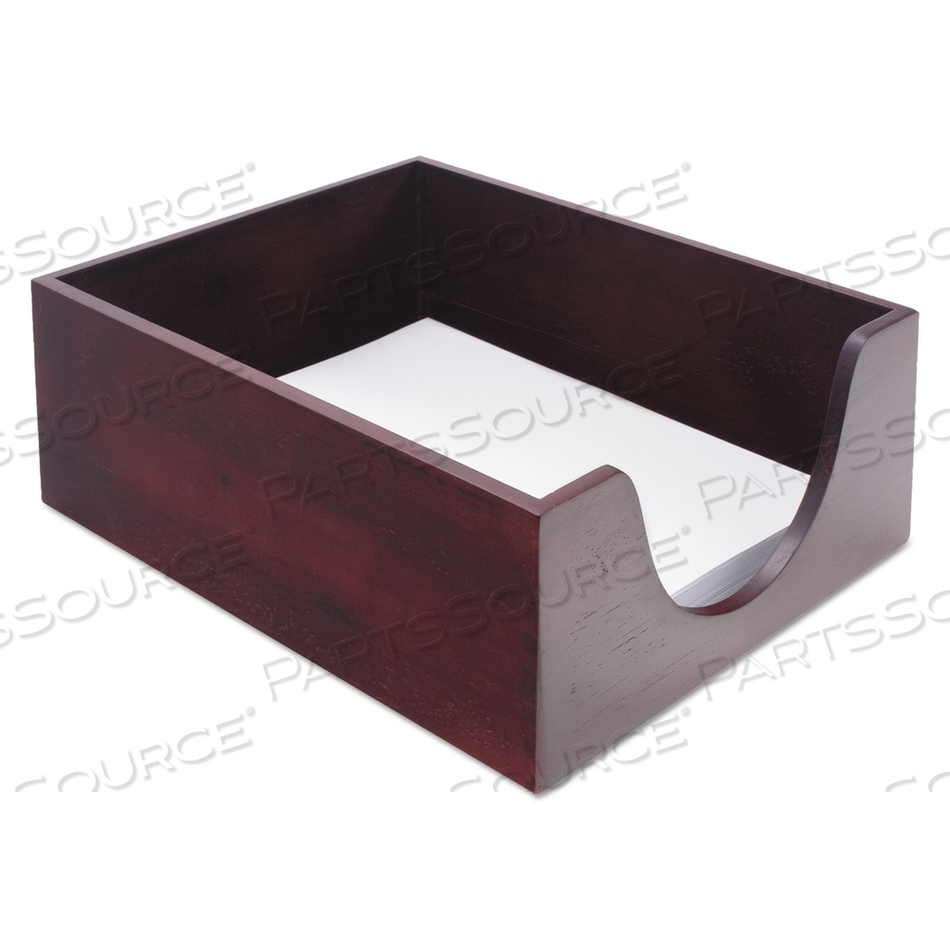 DOUBLE-DEEP HARDWOOD STACKABLE DESK TRAYS, 1 SECTION, LETTER SIZE FILES, 10.13" X 12.63" X 5", MAHOGANY 