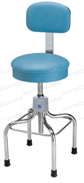 ANESTHETIST STOOL, WITH BACK, TB-133 APPROVED, PVC-FREE, HERON BLUE 