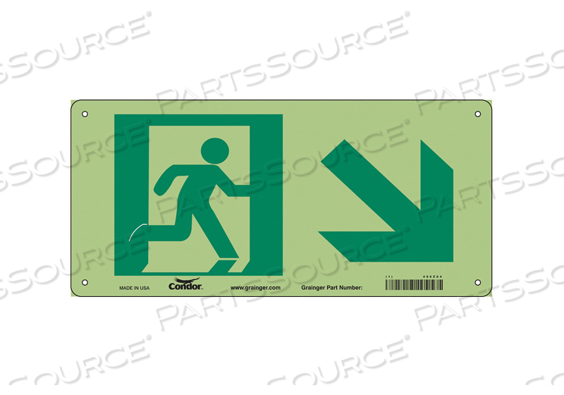 SAFETY SIGN, VERTICAL RECTANGLE, NUMBER OF PRINTED SIDES 1, ENGLISH, SIGN FORMAT OTHER FORMAT, SIGN LEGEND EXIT SYMBOL, SIGN LEGEND BACKGROU by Condor