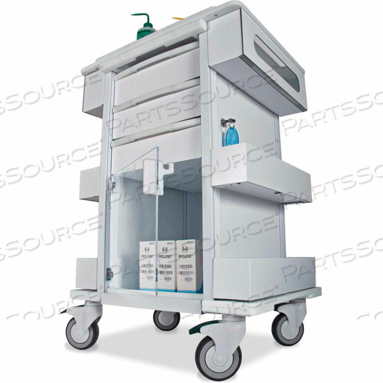 ELEMENT 01 ALL PURPOSE HEALTHCARE CART, 24"W X 19"D X 36"H, WHITE by TrippNT, Inc